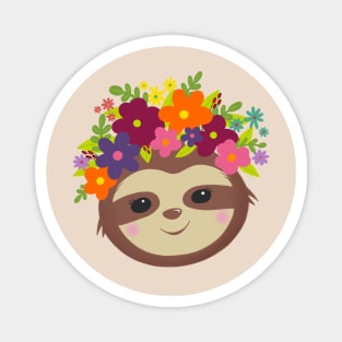 Frothy Sloth Floral Magnet